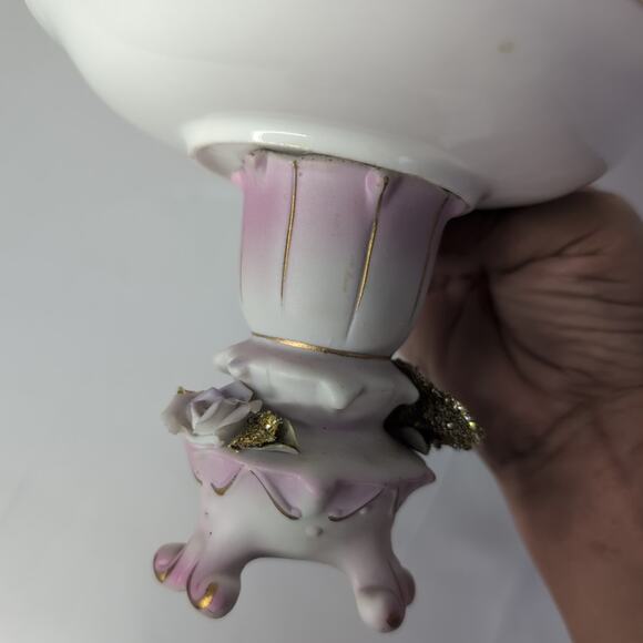 Handmade Christmas Assemblage on China Pieces Bottlebrush Tree Deer Doll - Picture 10 of 13